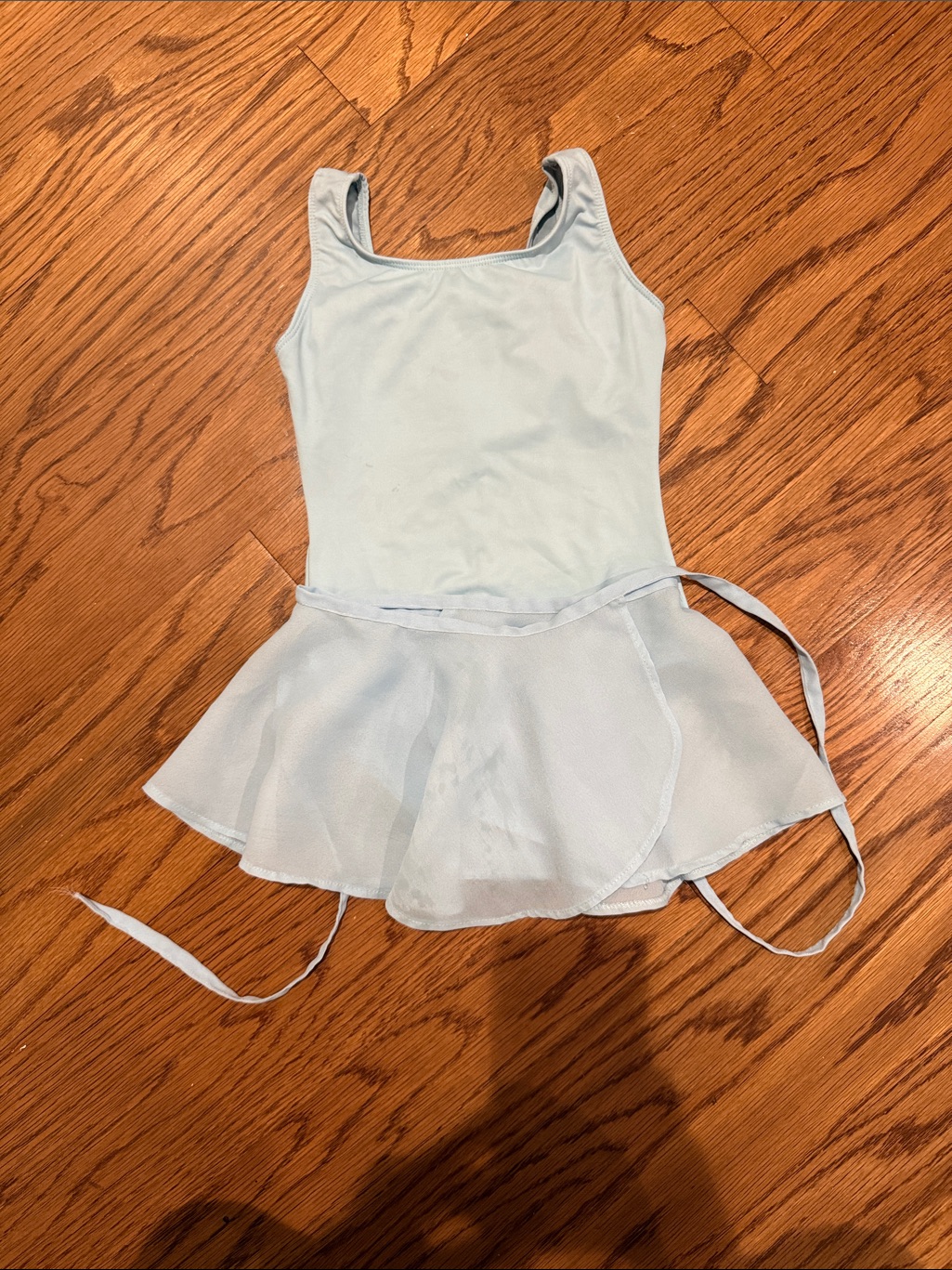 Bloch Dance Set - Lt Blue Leotard & Wrap/Tie Ballet Skirt Set Sz 6/6x